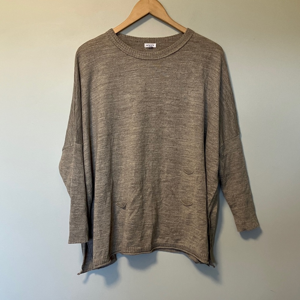 Pre-Loved Mersea Catalina Oversized Crewneck Sweater in Taupe